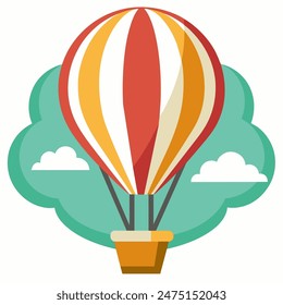 hot air balloon in the clouds