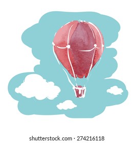 Hot Air Balloon and Clouds