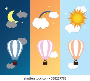 Hot Air Balloon and Clouds