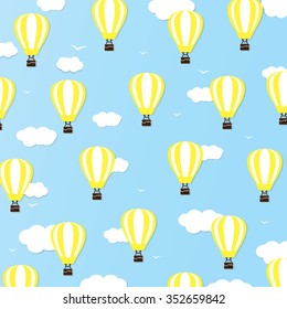 Hot Air Balloon and Clouds