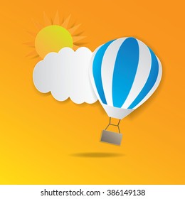 Hot Air Balloon and Clouds