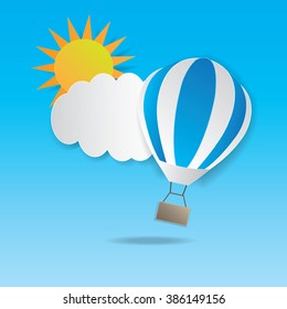 Hot Air Balloon and Clouds
