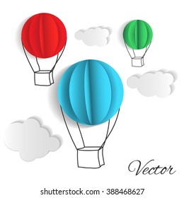 Hot Air Balloon and Clouds