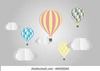 Hot Air Balloon and Clouds