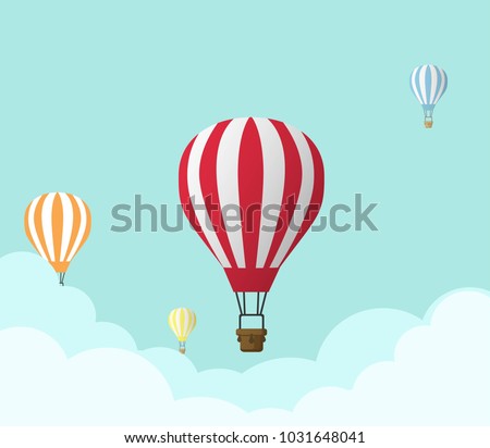 Hot Air Balloon and Clouds