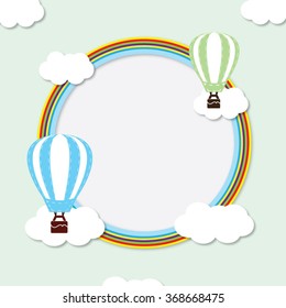 hot air balloon, colorful abstract vector background