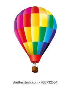 Hot air balloon. Colorful. Isolated vector design.