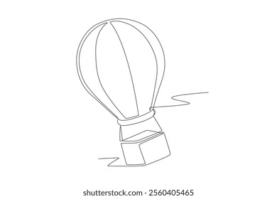 Hot air balloon concept one-line drawing