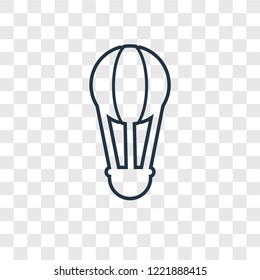 Hot air balloon concept vector linear icon isolated on transparent background, Hot air balloon concept transparency concept in outline style