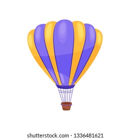 Hot air balloon concept. Vector flat illustration.