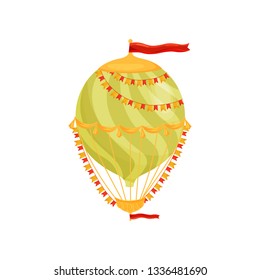 Hot air balloon concept. Vector flat illustration.