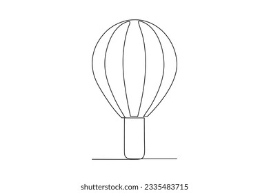 Hot air balloon continuous line vector illustration