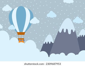 hot air balloon cute theme illustration design. suitable for cloth motifs, pillows, blankets, and wallpaper for children's rooms etc.