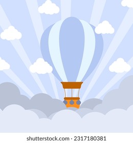 hot air balloon cute theme illustration design. suitable for cloth motifs, pillows, blankets, and wallpaper for children's rooms etc.