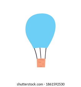 Hot air balloon daily sticker flat style icon design of Transportation adventure freedom journey travel up airship and trip theme Vector illustration