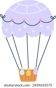 Hot Air Balloon With Decor Vector Illustration