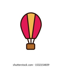 Hot air balloon design. Transportation adventure freedom journey and travel theme. Vector illustration.