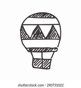 hot air balloon doodle drawing