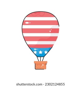 Hot air balloon doodle vector filled outline icon. EPS 10 file