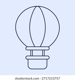 Hot Air Balloon Editable Stroke Outline Icon Vector Illustration
