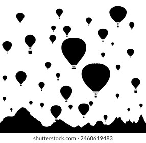 Hot air balloon festival silhouette illustration