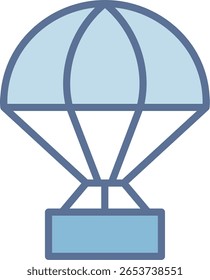 Hot Air Balloon Filled Blue Tone Icon