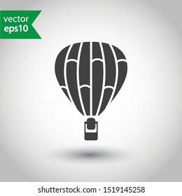 Hot air balloon flat icon. Flying air balloon vector sign design. EPS 10 pictogram