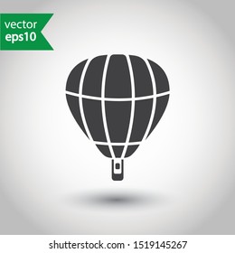 Hot air balloon flat icon. Flying air balloon vector sign design. EPS 10 pictogram