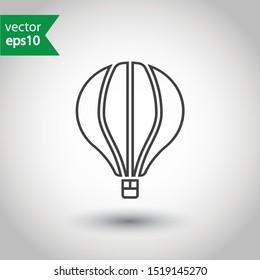 Hot air balloon flat icon. Flying air balloon vector sign design. EPS 10 pictogram