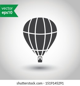 Hot air balloon flat icon. Flying air balloon vector sign design. EPS 10 pictogram