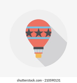 Hot Air Balloon flat icon with long shadow