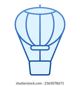 Icono plano de globo aerostático. Iconos azules del transporte aéreo en un estilo moderno y plano. Diseño de estilo gradiente de viajes, diseñado para web y app. Eps 10