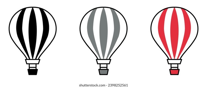 Hot air balloon flat icon. Vector illustration