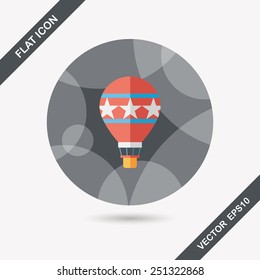Hot Air Balloon flat icon with long shadow,eps10