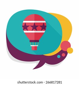 Hot Air Balloon flat icon with long shadow,eps10