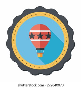 Hot Air Balloon flat icon with long shadow,eps10