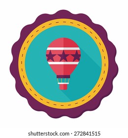 Hot Air Balloon flat icon with long shadow,eps10