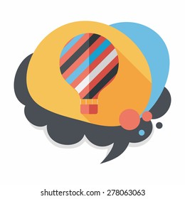 Hot Air Balloon flat icon with long shadow