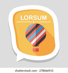 Hot Air Balloon flat icon with long shadow
