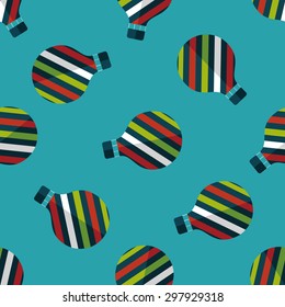 Hot Air Balloon flat icon seamless pattern background