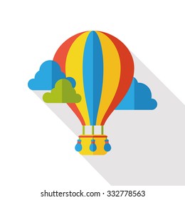 hot air balloon flat icon