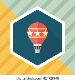 Hot Air Balloon flat icon with long shadow,eps10