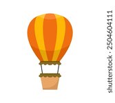 Hot Air Balloon Flat Illustration