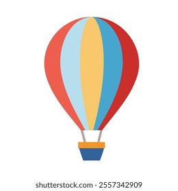 Hot Air Balloon Flat on White Background vectors