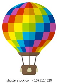 Hot air balloon flat vector illustration