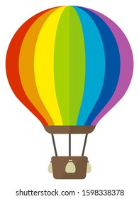 Hot air balloon flat vector illustration