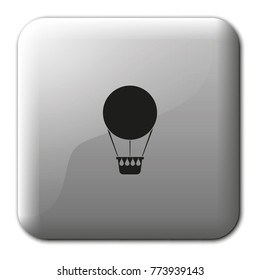 Hot air balloon flat vector icon.