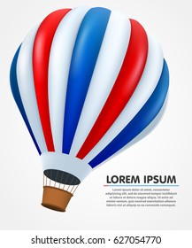 Hot air balloon in flight background. Vector illustration