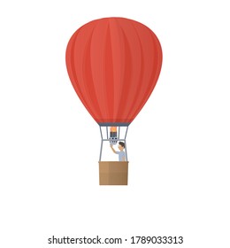 Hot air balloon. Balloon flight, vector illustration