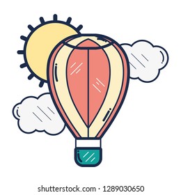Hot air balloon flying